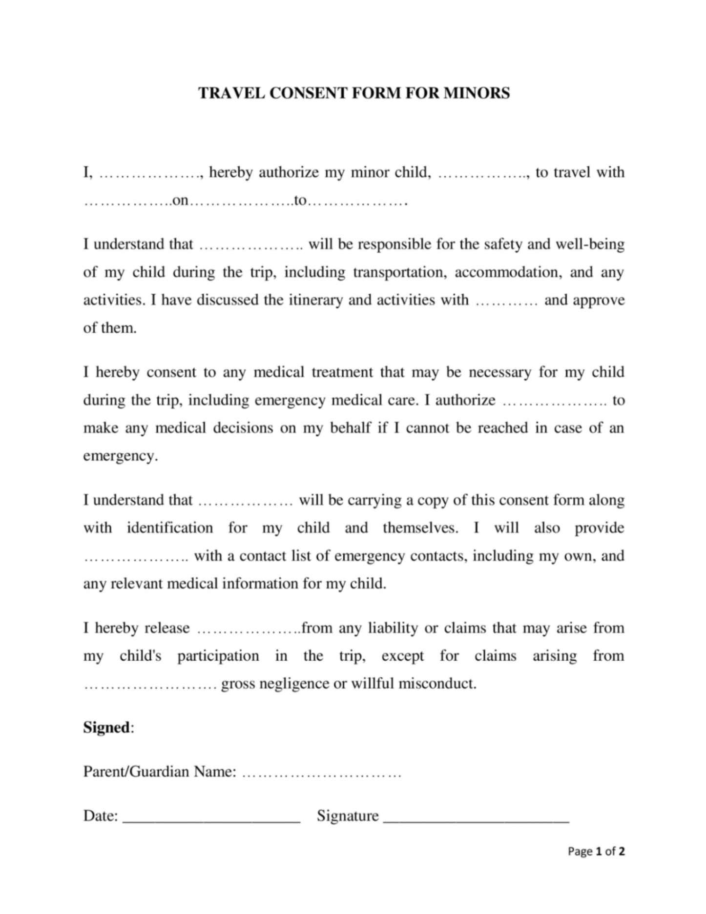 Get Minor (Child) Travel Consent Form - PDF | Word get-minor-child-travel-consent-form-pdf-word