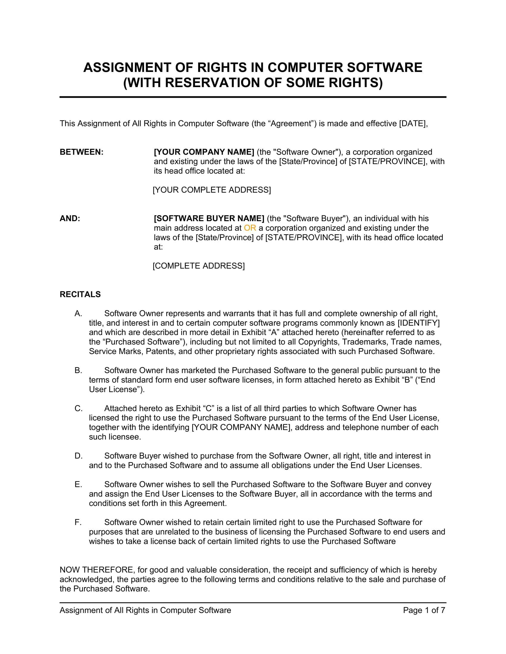 Download Assignment of Rights in Computer Software - Pdf 2023