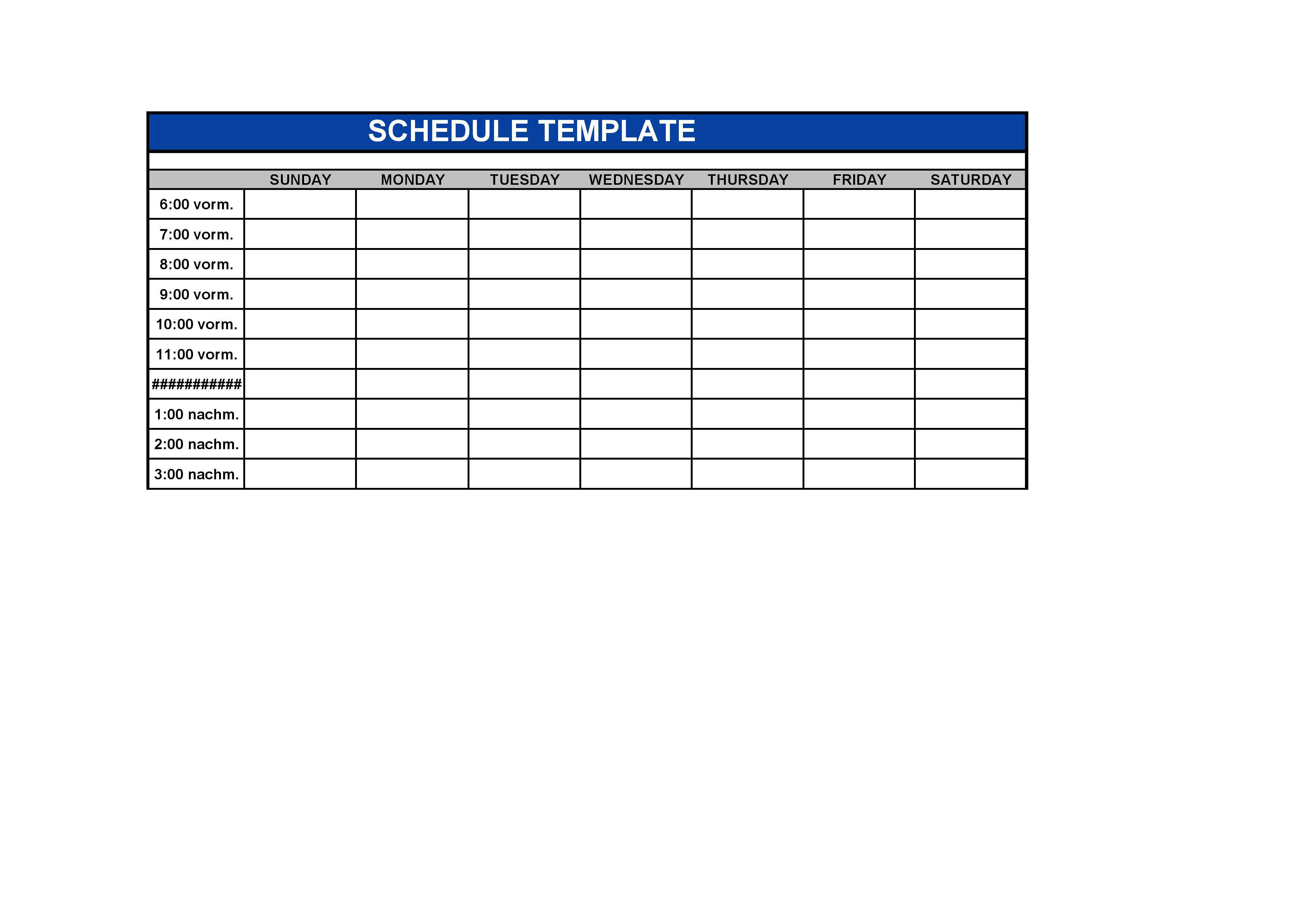 GET FREE Schedule Templates PDF